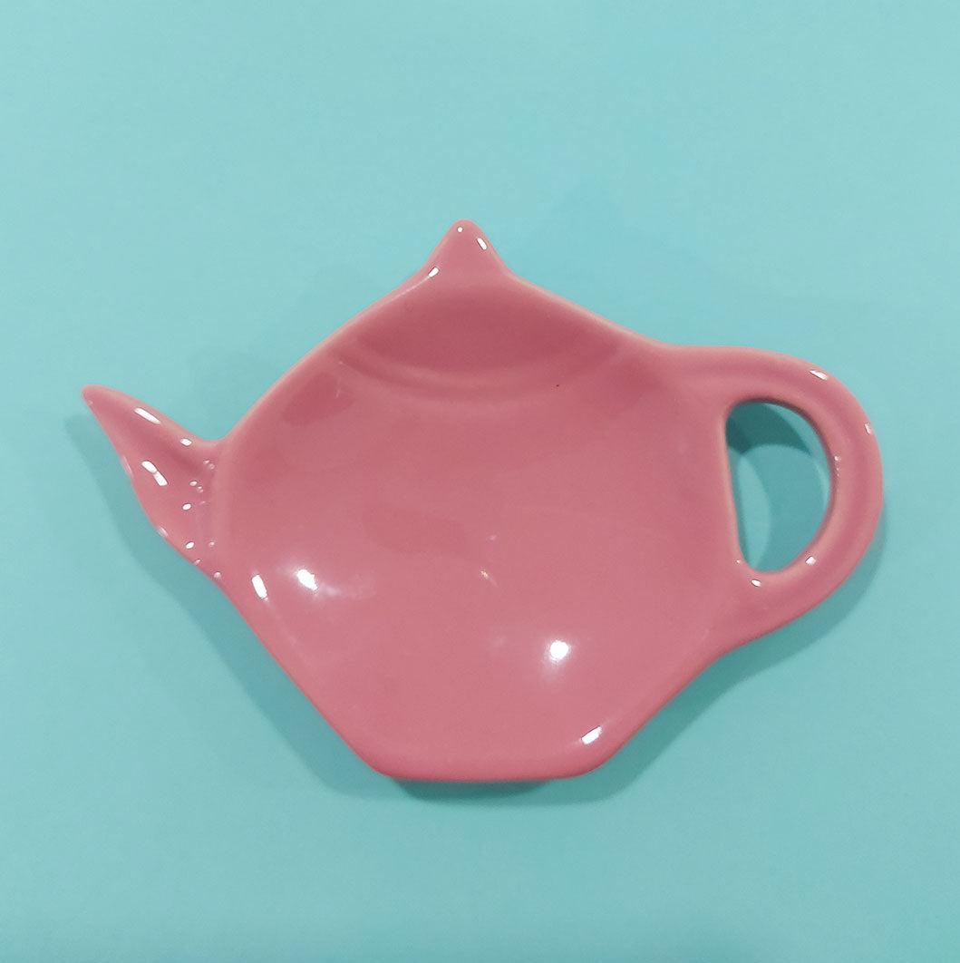 Teapot Shape Spoon Rest - Rose Pink