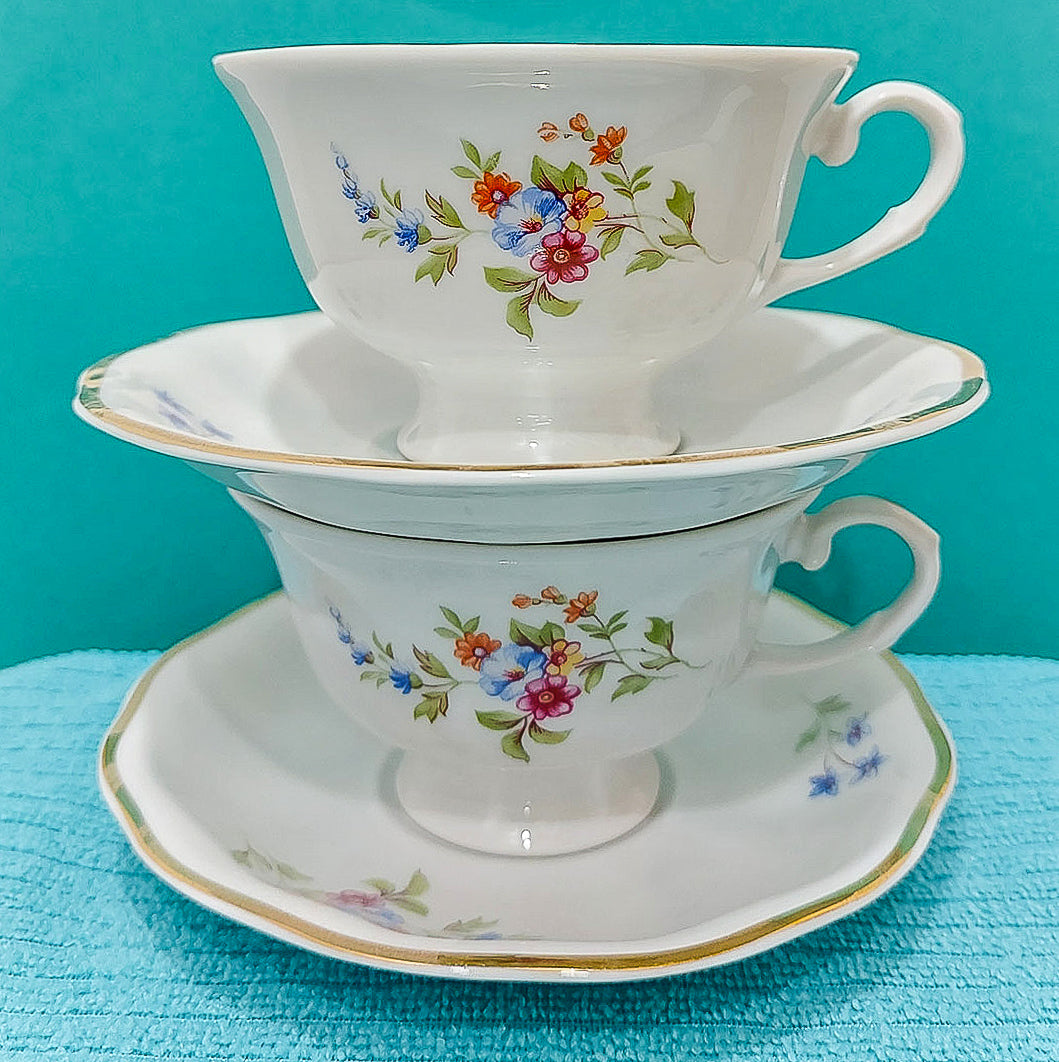 Vintage Teacup Set - Spring Bouquet
