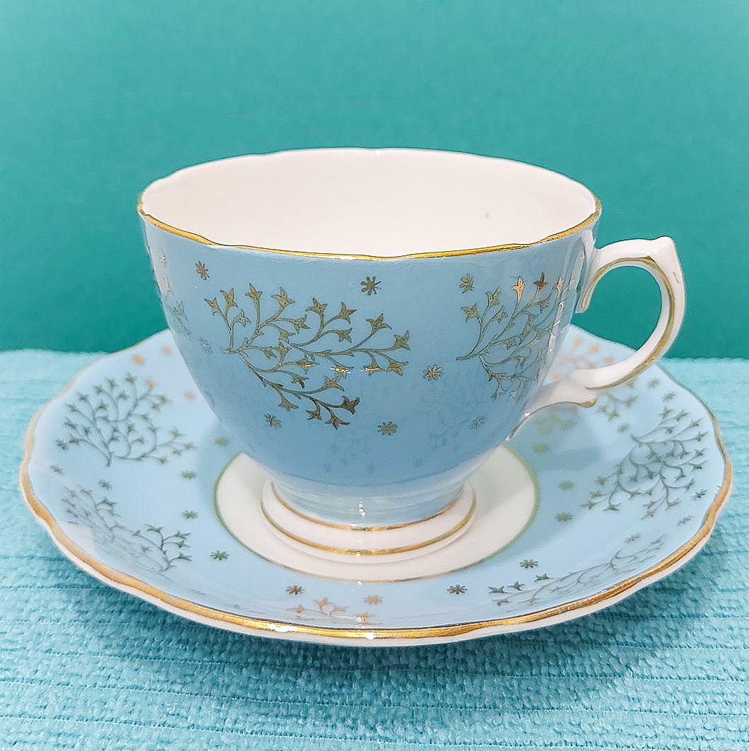Vintage Teacup - Blue and Gold Twinkle