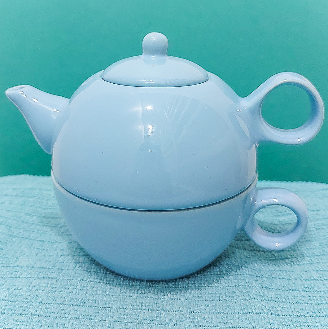 Turquoise Single Teapot and Cup Set